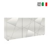 Buffet moderne blanc brillant 181 cm 3 portes miroirs Vittoria WH S Vente