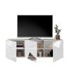 Meuble TV bas blanc brillant 3 portes 181 cm Brema WH Vittoria Remises
