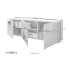 Meuble TV bas blanc brillant 3 portes 181 cm Brema WH Vittoria Catalogue