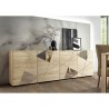 Buffet moderne en bois de chêne 241 cm 4 portes miroirs Vittoria RS L Remises