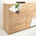 Crédence de salon moderne 3 portes en bois de chêne miroir Vittoria RS S. Réductions