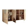 Crédence de salon moderne 3 portes en bois de chêne miroir Vittoria RS S. Remises