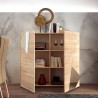 Buffet haut en bois de chêne à 2 portes miroir 121cm Vittoria Glam RS Modèle
