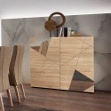 Buffet haut en bois de chêne à 2 portes miroir 121cm Vittoria Glam RS Catalogue