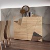 Buffet haut en bois de chêne à 2 portes miroir 121cm Vittoria Glam RS Catalogue