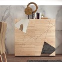 Buffet haut en bois de chêne à 2 portes miroir 121cm Vittoria Glam RS Choix