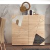 Buffet haut en bois de chêne à 2 portes miroir 121cm Vittoria Glam RS Choix