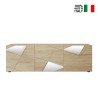 Meuble TV mobile 3 portes chêne design géométrique Brema RS Vittoria Vente