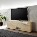 Meuble TV mobile 3 portes chêne design géométrique Brema RS Vittoria Promotion