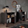 Buffet moderne 4 portes gris brillant avec miroirs Vittoria GR L Choix