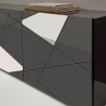 Buffet moderne 4 portes gris brillant avec miroirs Vittoria GR L Réductions