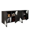 Buffet moderne 4 portes gris brillant avec miroirs Vittoria GR L Remises
