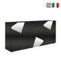 Buffet de séjour 3 portes gris brillant 181 cm Vittoria GR S Vente