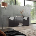 Buffet de séjour 3 portes gris brillant 181 cm Vittoria GR S Réductions