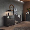 Buffet de séjour 3 portes gris brillant 181 cm Vittoria GR S Promotion