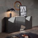 Buffet de séjour 3 portes gris brillant 181 cm Vittoria GR S Catalogue