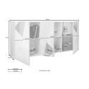Buffet de séjour 3 portes gris brillant 181 cm Vittoria GR S Caractéristiques