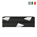 Meuble TV mobile 3 portes de design moderne gris brillant Brema GR Vittoria Vente
