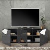 Meuble TV 3 portes design moderne gris brillant Brema GR Vittoria Choix