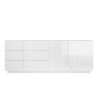 Buffet moderne 2 portes 3 tiroirs blanc brillant Jupiter WH L1 Offre