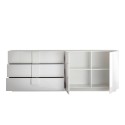 Buffet moderne 2 portes 3 tiroirs blanc brillant Jupiter WH L1 Remises