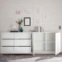 Buffet moderne 2 portes 3 tiroirs blanc brillant Jupiter WH L1 Catalogue