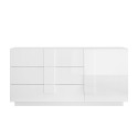 Buffet moderne blanc brillant avec 3 tiroirs Jupiter WH M1 Offre