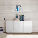 Buffet moderne 3 portes blanc brillant 182cm WH M2 Promotion
