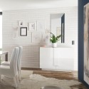 Buffet bahut cuisine séjour blanc brillant 2 portes 120 cm Jupiter WH S Réductions