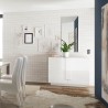 Buffet bahut cuisine séjour blanc brillant 2 portes 120 cm Jupiter WH S Réductions