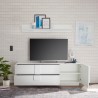 Meuble TV design blanc brillant 1 porte 2 tiroirs Jupiter WH T1 Catalogue