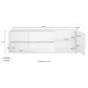 Meuble TV design blanc brillant 1 porte 2 tiroirs Jupiter WH T1 Choix