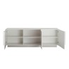 Meuble TV 3 portes blanc brillant moderne Jupiter WH T2 Remises