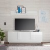 Meuble TV 3 portes blanc brillant moderne Jupiter WH T2 Réductions