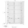 Armoire buffet salon cuisine 2 portes blanc brillant Jupiter WH High Caractéristiques