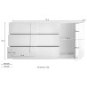 Buffet moderne en bois avec porte et 3 tiroirs 182cm Jupiter MR M1 Modèle
