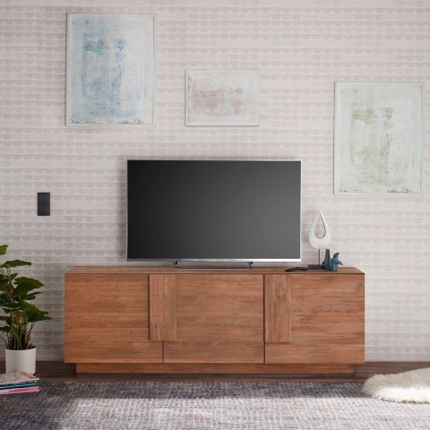 Meuble TV moderne en bois à 3 portes Jupiter MR T2 pour salon mobile de base. Promotion