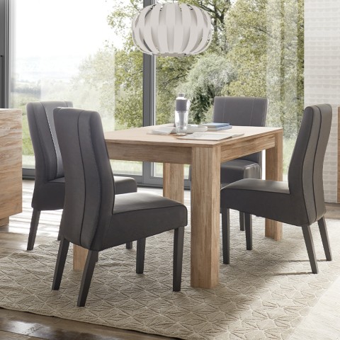 Table design salle à manger cuisine en bois 180x90cm Atlantis Jupiter Promotion