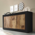 Buffet industriel 3 portes en bois 160cm Modis NP Basic Réductions