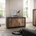 Buffet industriel 3 portes en bois 160cm Modis NP Basic Remises