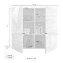 Buffet moderne gris brillant 2 portes miroir Vittoria Glam GR Modèle
