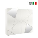 Buffet de salon blanc 2 portes design géométrique Vittoria Glam WH Offre