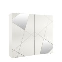 Buffet de salon blanc 2 portes design géométrique Vittoria Glam WH Vente