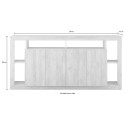 Bahut séjour design moderne 4 portes en bois noir 210cm Radis NR Catalogue