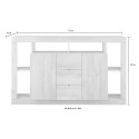Buffet en bois noir 2 portes 3 tiroirs design moderne Astante NR Catalogue