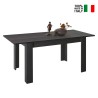Table de salle à manger extensible noir de 90x137-185cm en bois Avant Rimini. Vente