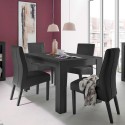 Table à manger extensible noir 90x137-185cm en bois Avant Rimini Promotion