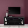Meuble TV mobile moderne en bois noir avec porte abattante Misia NR Réductions