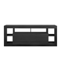 Meuble TV mobile moderne en bois noir avec porte abattante Misia NR Offre