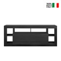 Meuble TV mobile moderne en bois noir avec porte abattante Misia NR Vente